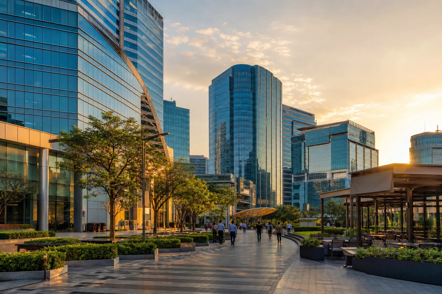 Gurugram business district in Haryana